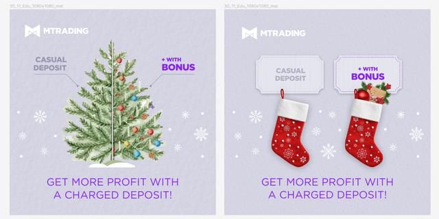 Direction for the holiday-themed promotion visuals for MTrading