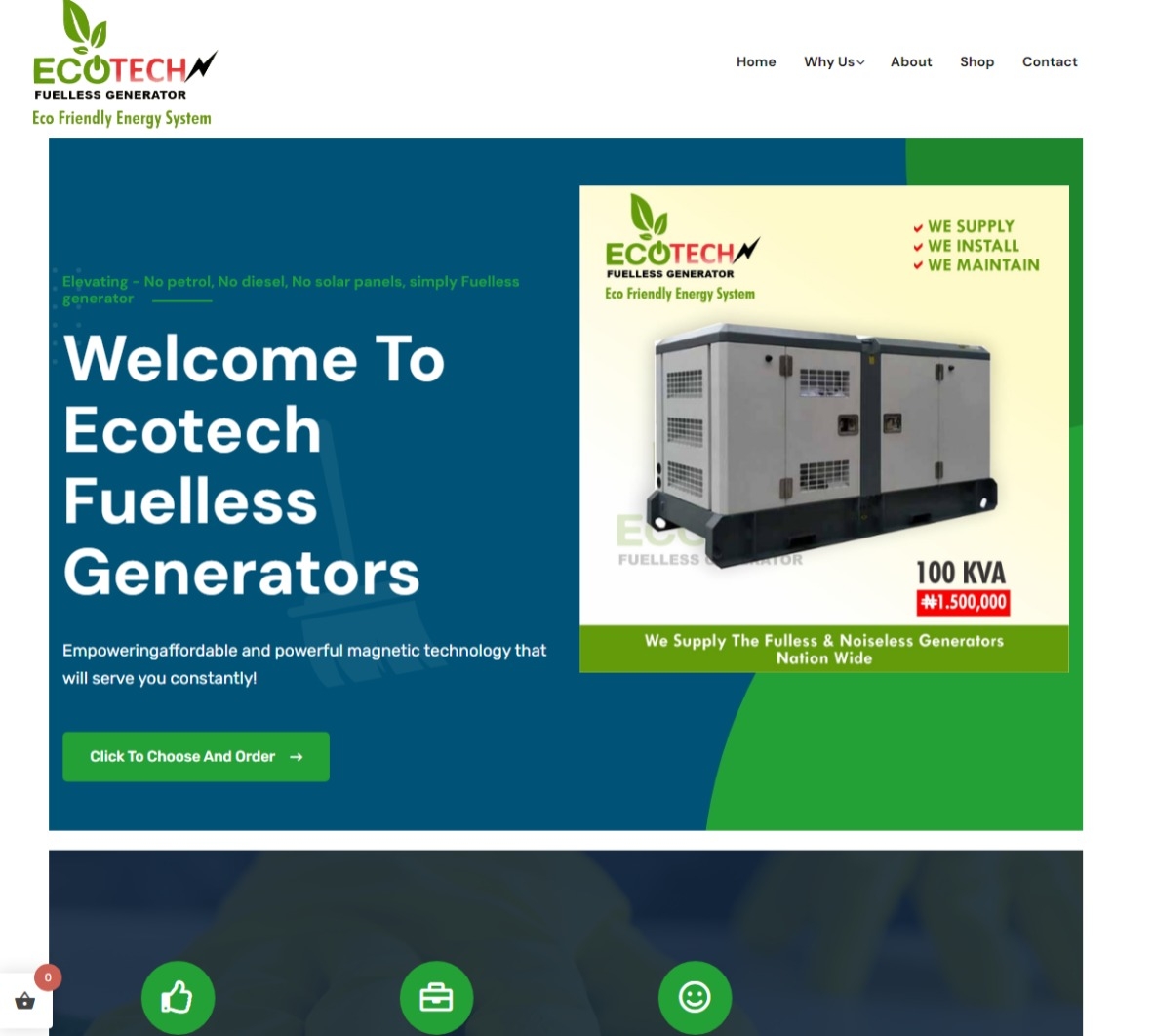 Ecotech generators company website i develop for a client.