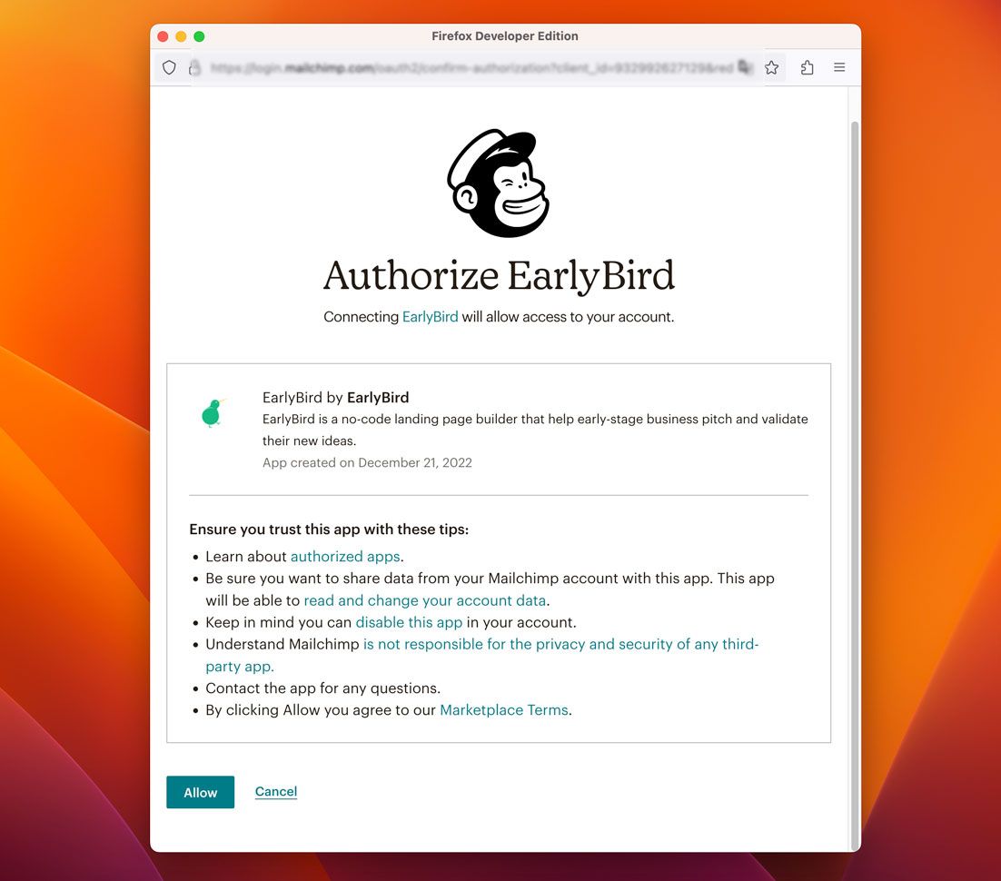 Integrate EarlyBird Email Capture Data With MailChimp