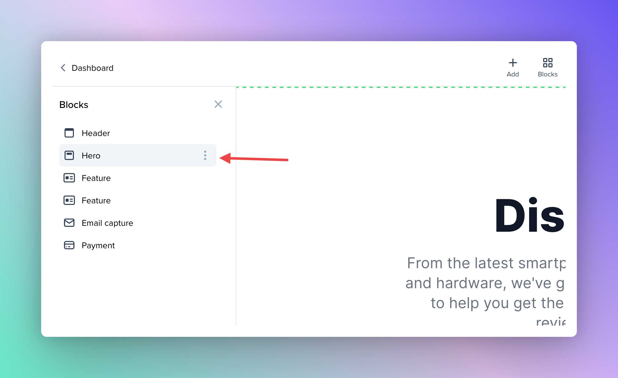 How to Link the Hero Section CTA Button to a UI Block or an External URL